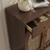 Brown Solid Wood Shoe Storage Cabinet