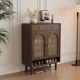 Brown Solid Wood Shoe Storage Cabinet