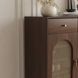 Brown Solid Wood Shoe Storage Cabinet