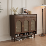 Brown Solid Wood Shoe Storage Cabinet
