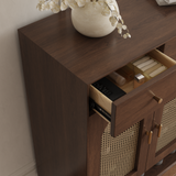 Brown Solid Wood Shoe Storage Cabinet