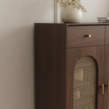 Brown Solid Wood Shoe Storage Cabinet