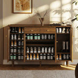 Modern Rattan Shoe Storage with Cabinet Entryway