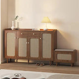 Modern Rattan Shoe Storage with Cabinet Entryway