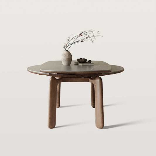 Wood Slate Walnut Extendable Dining Table