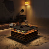 Modern Coffee Table Storage Cabinet With Light