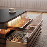 Modern Coffee Table Storage Cabinet With Light