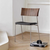 Leather Dining Chair with Ergonomic Design and Steel Frame