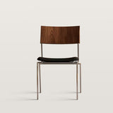 Leather Dining Chair with Ergonomic Design and Steel Frame