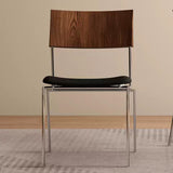 Leather Dining Chair with Ergonomic Design and Steel Frame