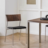 Leather Dining Chair with Ergonomic Design and Steel Frame