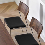 Leather Dining Chair with Ergonomic Design and Steel Frame
