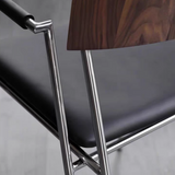 Leather Dining Chair with Ergonomic Design and Steel Frame