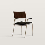 Leather Dining Chair with Ergonomic Design and Steel Frame