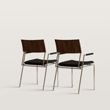 Leather Dining Chair with Ergonomic Design and Steel Frame