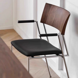 Leather Dining Chair with Ergonomic Design and Steel Frame