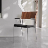 Leather Dining Chair with Ergonomic Design and Steel Frame