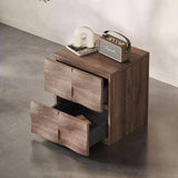 Vintage Bedside Table Cabinet with Wave Pattern