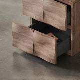 Vintage Bedside Table Cabinet with Wave Pattern