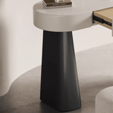 Curved Corner Makeup Vanity with Mirror And Small Drawers