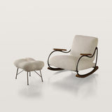 Modern Upholstered Rocking Chair with Footstool Rocker Recliner