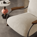 Modern Upholstered Rocking Chair with Footstool Rocker Recliner