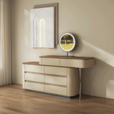 Adjustable Makeup Vanity Integrated with Bucket Cabinet