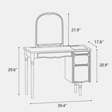 Vintage Makeup Vanity with Carved Craftsmanship