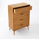 Light Brown Dresser Storage Cabinet with 4 Drawers