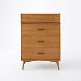 Light Brown Dresser Storage Cabinet with 4 Drawers