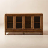 Thickened Sideboard Cabinet with 4 Glass Doors