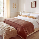 Modern Luxury Sheepskin Covered Bench