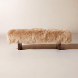 Modern Luxury Sheepskin Covered Bench
