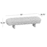 Modern Luxury Sheepskin Covered Bench