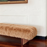 Modern Luxury Sheepskin Covered Bench