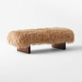 Modern Luxury Sheepskin Covered Bench