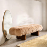 Modern Luxury Sheepskin Covered Bench
