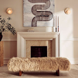 Modern Luxury Sheepskin Covered Bench