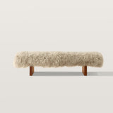 Modern Luxury Sheepskin Covered Bench