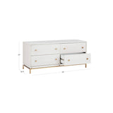4 Drawer Dresser with Brass Handles And Base