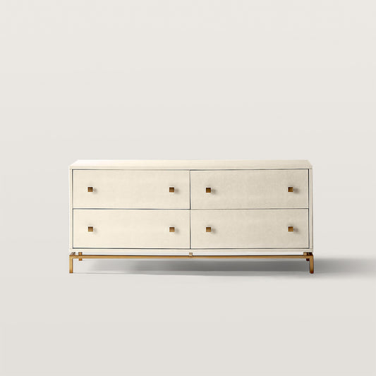 4 Drawer Dresser with Brass Handles And Base