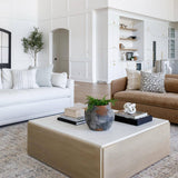 Living Room Square Coffee Table with White Marble Panel