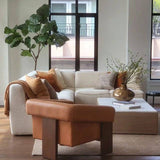 Living Room Square Coffee Table with White Marble Panel