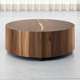 Living Room Round Wooden Pier Small Coffee Table