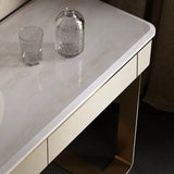Marble Countertop Makeup Vanity with 2 Drawers