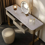 Marble Countertop Makeup Vanity with 2 Drawers