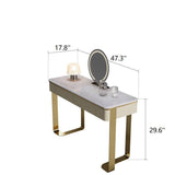 Marble Countertop Makeup Vanity with 2 Drawers