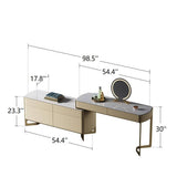 Marble Tabletop Makeup Vanity with Crocodile Skin Texture