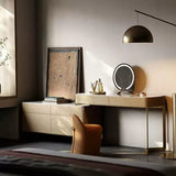 Marble Tabletop Makeup Vanity with Crocodile Skin Texture