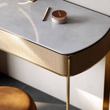 Marble Tabletop Makeup Vanity with Crocodile Skin Texture